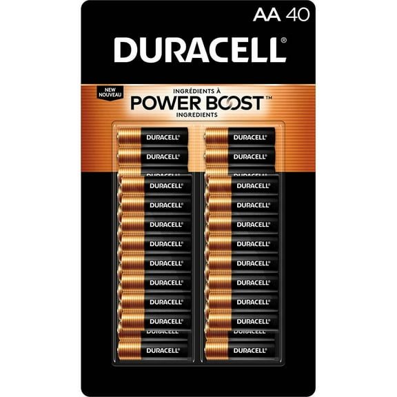 Duracell Power Boost Coppertop Alkaline AA Batteries 1.5V MN15TB40 40 Count