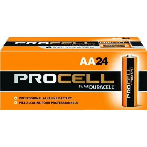 Duracell Procell PC1500 Alkaline-Manganese Dioxide Battery, AA Size, 1.5V, 24 Count