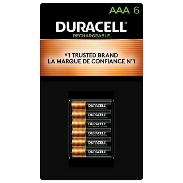 Duracell Rechargeable AAA Batteries, 6 Count Pack, Triple A Battery for