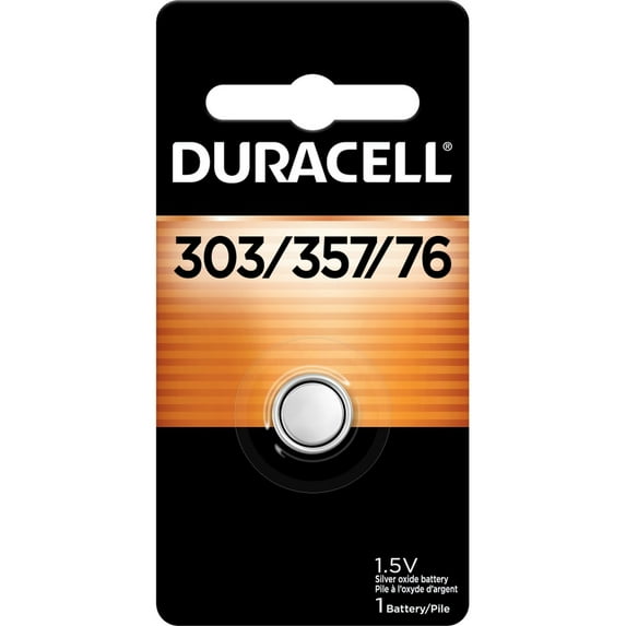 Duracell Silver Oxide Battery 1.5 Volt 303/357/76, 1 Each