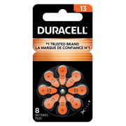 Duracell Size 13 Orange Hearing Aid Batteries, 8 Pack