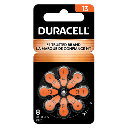 Duracell Size 13 Orange Hearing Aid Batteries, 8 Pack