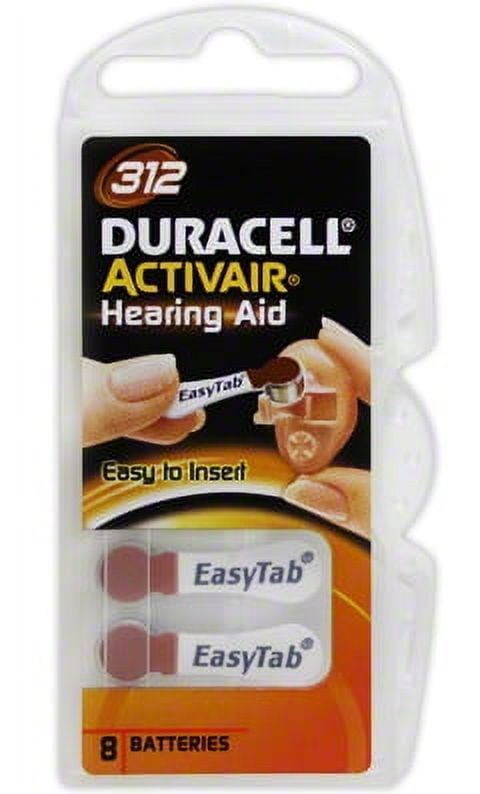 Duracell Size 312 Hearing Aid Batteries (1 pack of 8 batteries)