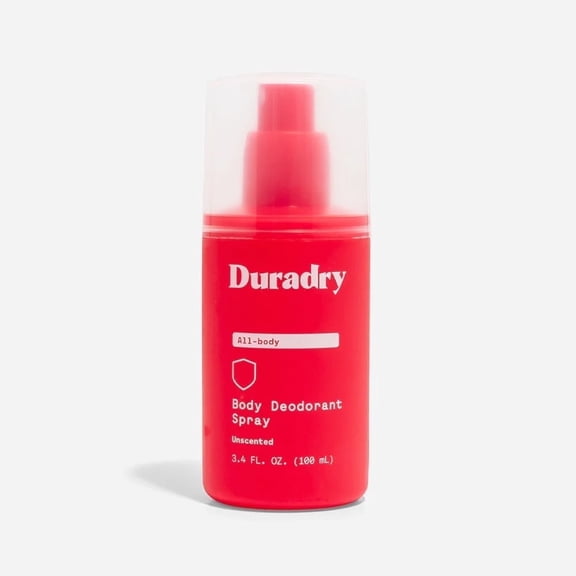 Duradry Body Deodorant Spray for Men & Women, 3.4 oz Long-Lasting Sweat & Odor Protection