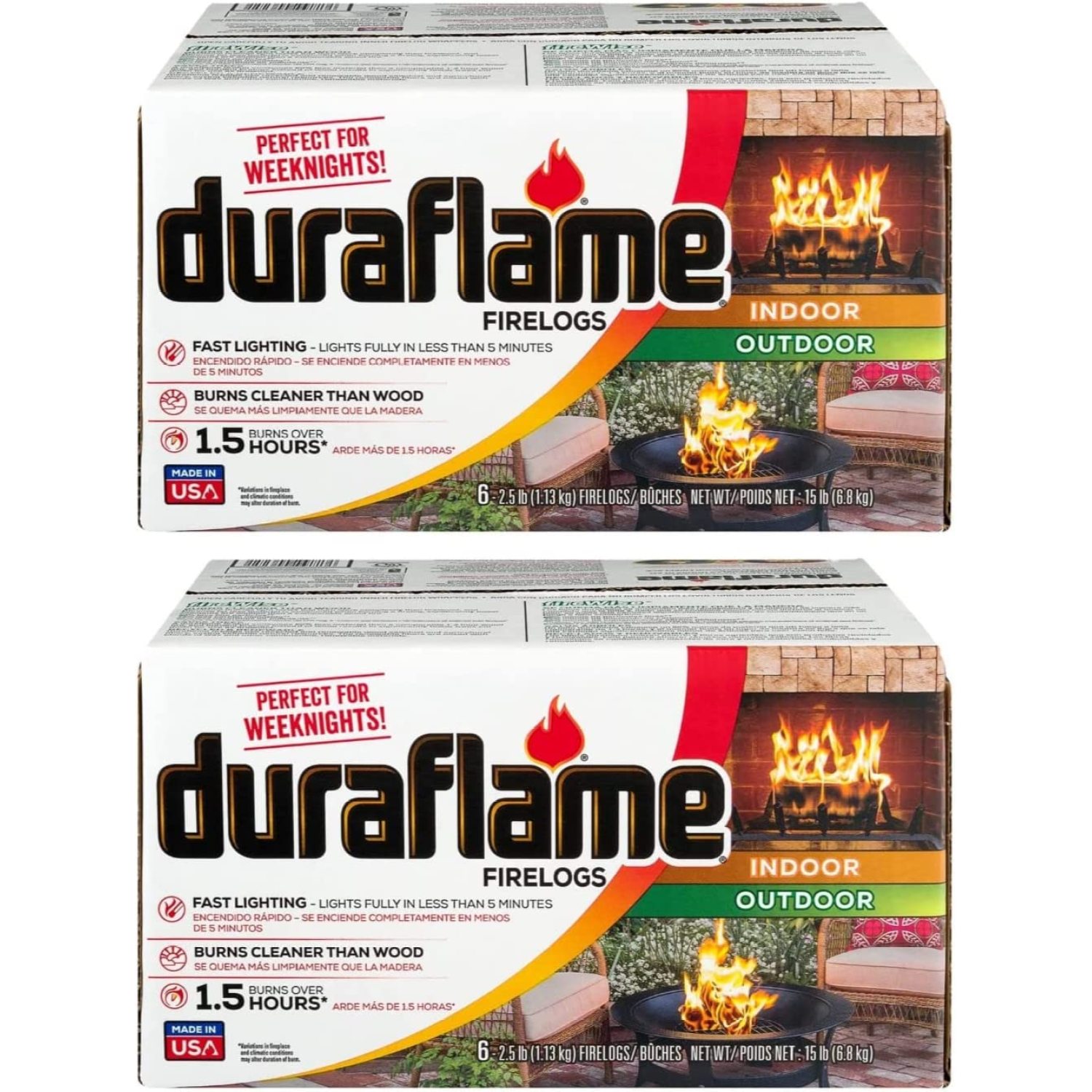 Duraflame 2.5lb 1.5Hour Burn Indoor/Outdoor Firelog (12Count