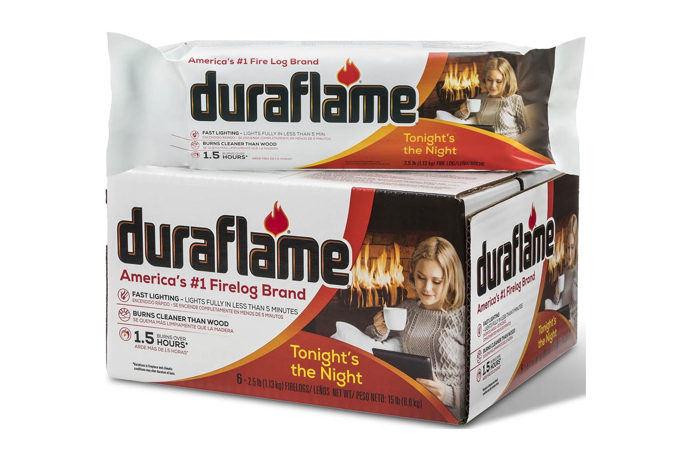 Duraflame 2.5lb Indoor and Outdoor Firelogs, 6-Pack Case - Burn for 1.5  Hours - Walmart.com