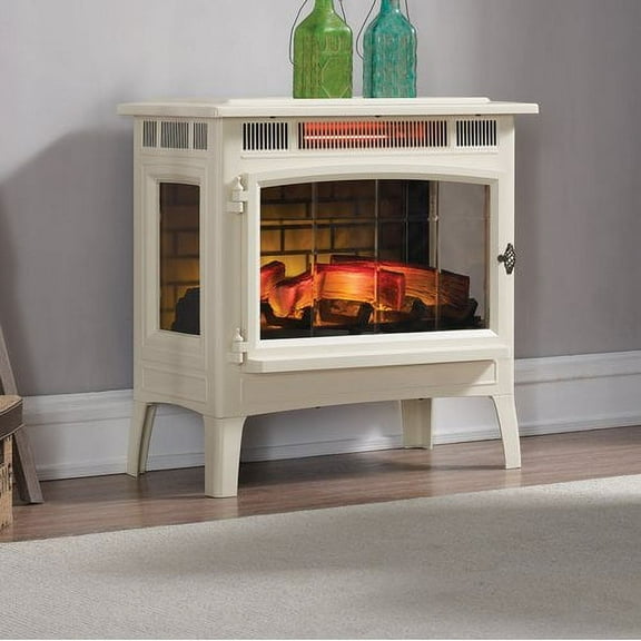 Duraflame 3D 24" W x 23.4" H x 12.9" D 34.1lb Infrared Electric Fireplace Stove - Cream
