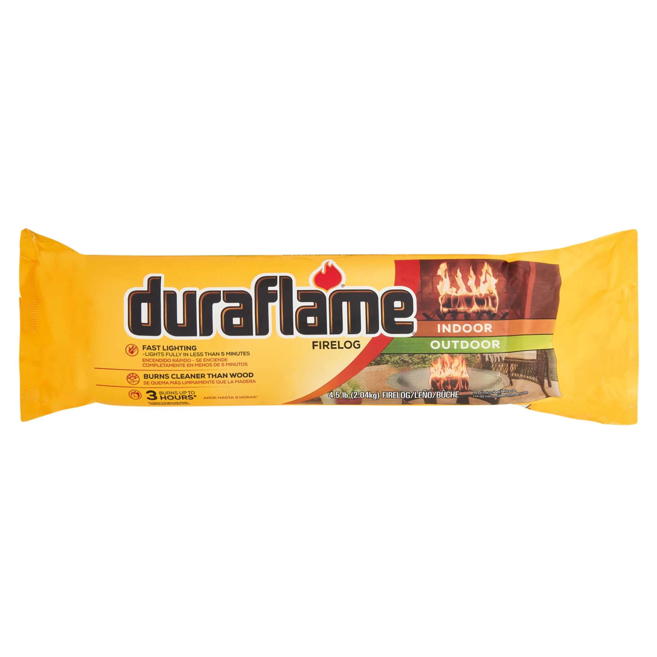 Duraflame 4.5lb Single Firelog, 3 Hour Burn, Indoor/Outdoor Use