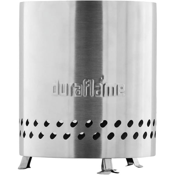 Duraflame 5.5 inch Table Top Fire Pit with Built-in Stand & Removable Grate, Low Smoke, Portable Mini for Outdoor Use, Wood or Pellets, Double Walled Stainless Steel, Travel Bag Included., 5.5 In Pit