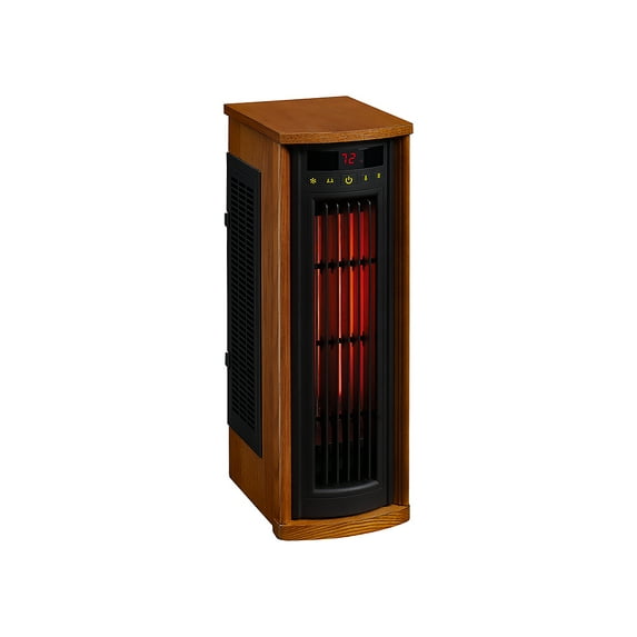 Duraflame 5HM8000-O142 Portable Electric Infrared Quartz Oscillating Tower Heater, Oak