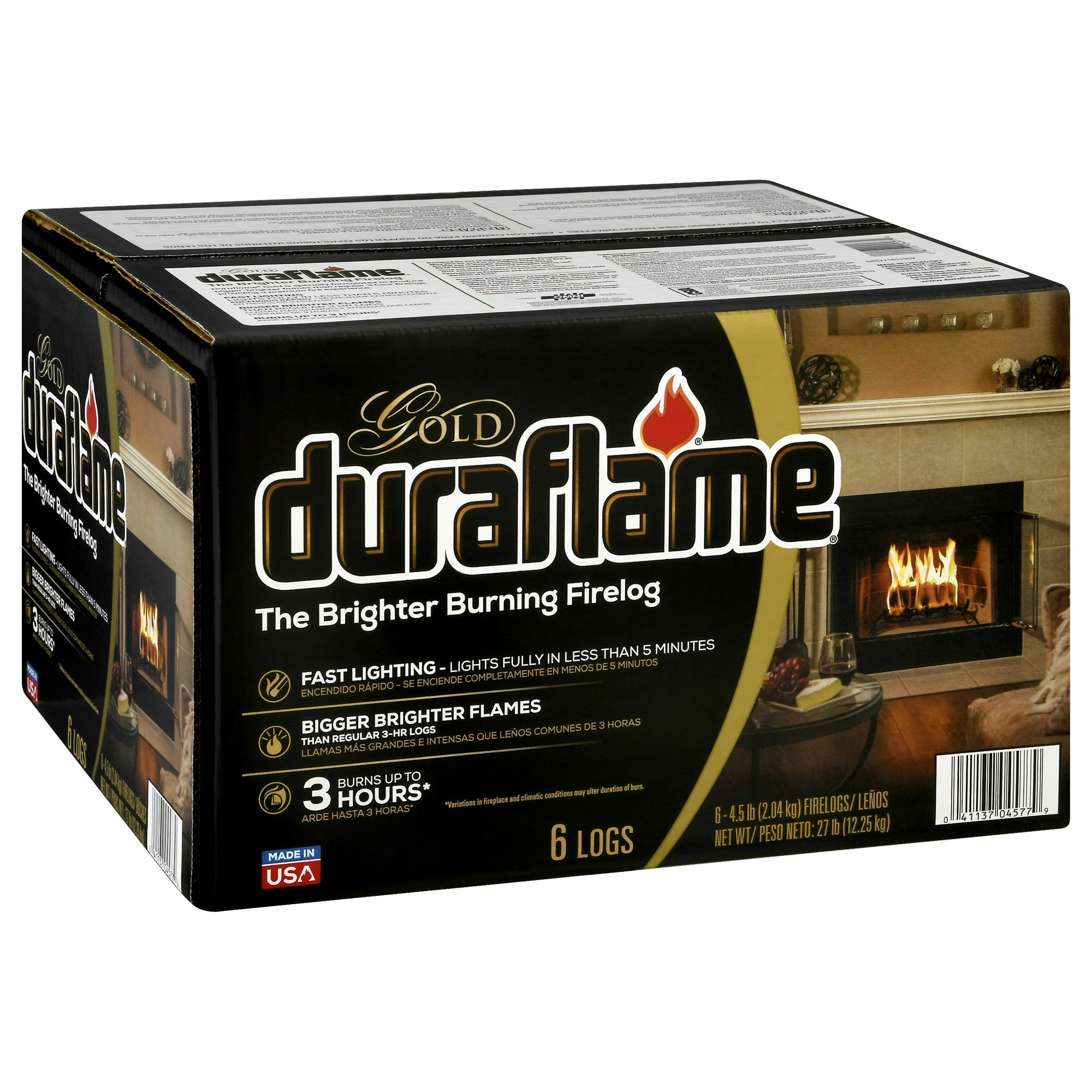 Duraflame Gold Ultra Premium 4.5lb Firelogs, 6-Pack Case, 3 Hour Burn -  Walmart.com