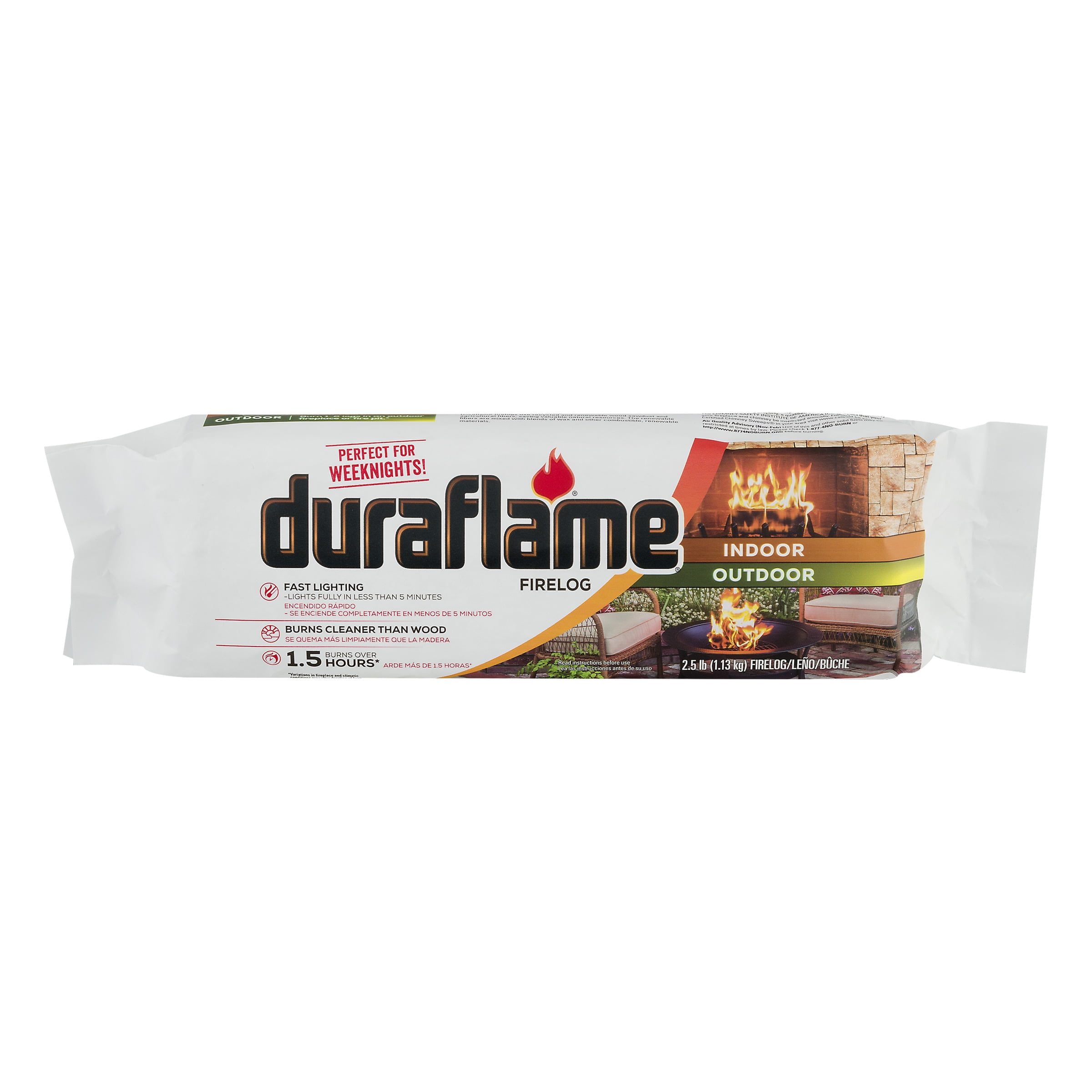 Duraflame Indoor/Outdoor 2.5 lb Single Firelog - Walmart.com