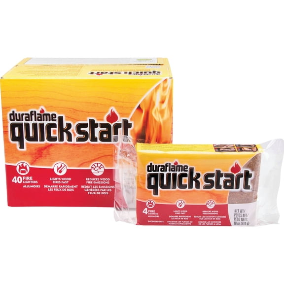 Duraflame Quick Start Firelighters Easy, Fast-Starting Fire Starters Made with Wax & Recycled Biomass Fibers for Fireplaces, Fire Pits, Wood Stoves & Campfires 6 Pack
