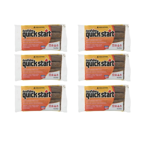 Duraflame Quick Start Firelighters  Easy, Fast-Starting Fire Starters Made with Wax & Recycled Biomass Fibers for Fireplaces, Fire Pits, Wood Stoves & Campfires 6 Pack