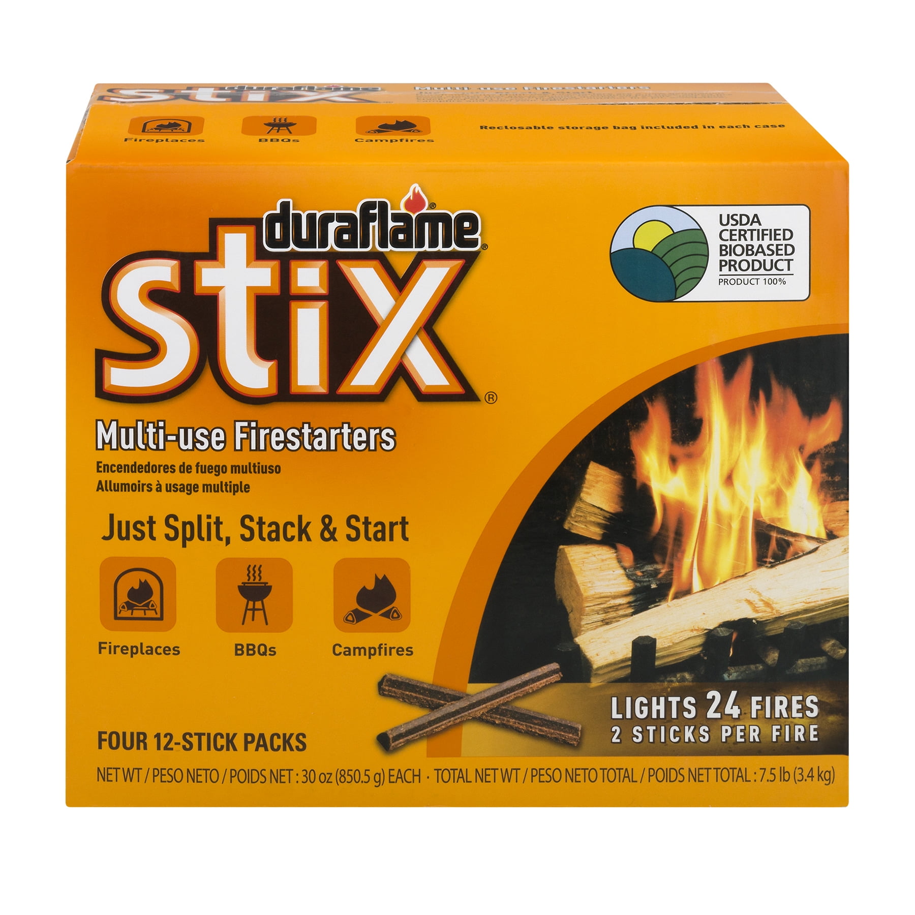 Duraflame Stix Multiuse Firelighters Light Wood Or Charcoal Fires