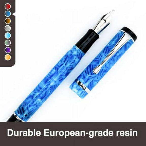 G3C9394LConklin Duragraph Fountain Pen Ice Blue - Extra Fine Nib, Precision Writing Instrument with Cool Blue Finish