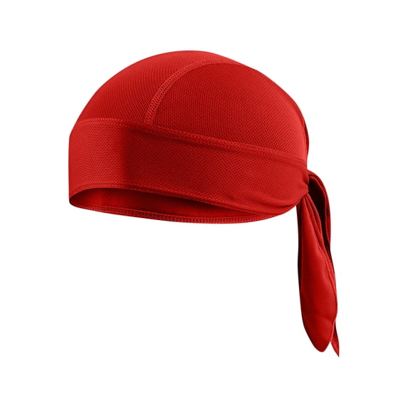 Durags Cooling Helmet Liner, Sweat Wicking Dew Rag, Breathable Helmet Do Rags, Doo Rag for Men and Women Red