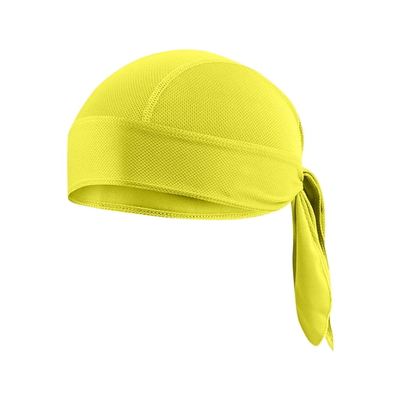 Durags Cooling Helmet Liner, Sweat Wicking Dew Rag, Breathable Helmet Do Rags, Doo Rag for Men and Women Yellow