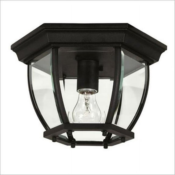Dural 1 Light Flush Mount- Black Finish