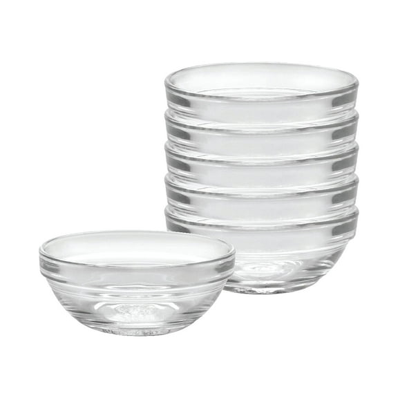 Duralex 3.5 Inch Stackable Tempered Glass Bowls, Dishwasher Safe, Set of 6