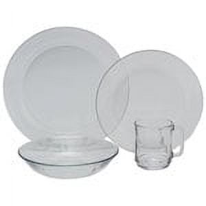 Duralex - Clear Glass 24pc Dinnerware Set, Service for 6