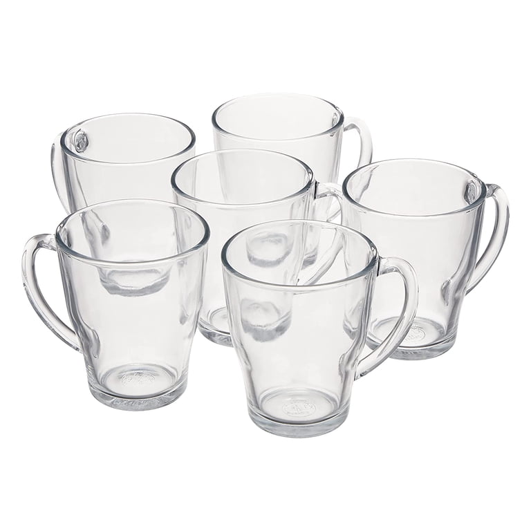 Duralex Cosy 12.36 Ounce Clear Tempered Glass Coffee Mug Cup Set