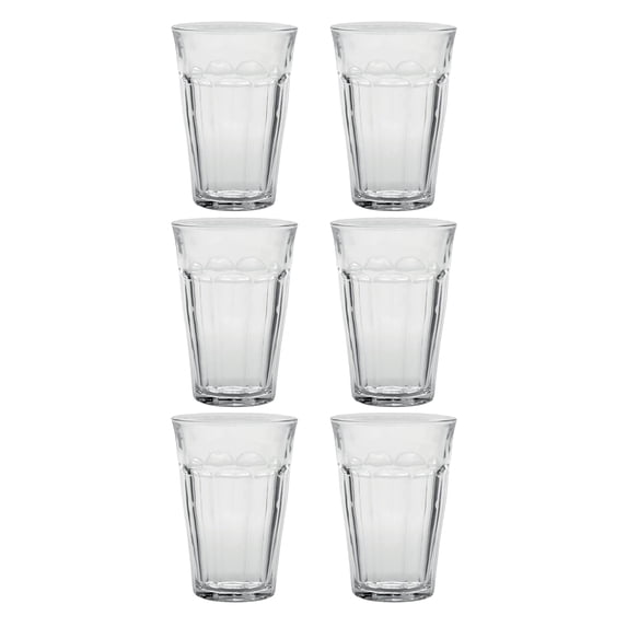 Duralex Picardie 12 5/8 Ounce Clear Stackable Drinking Glasses, Set of 6