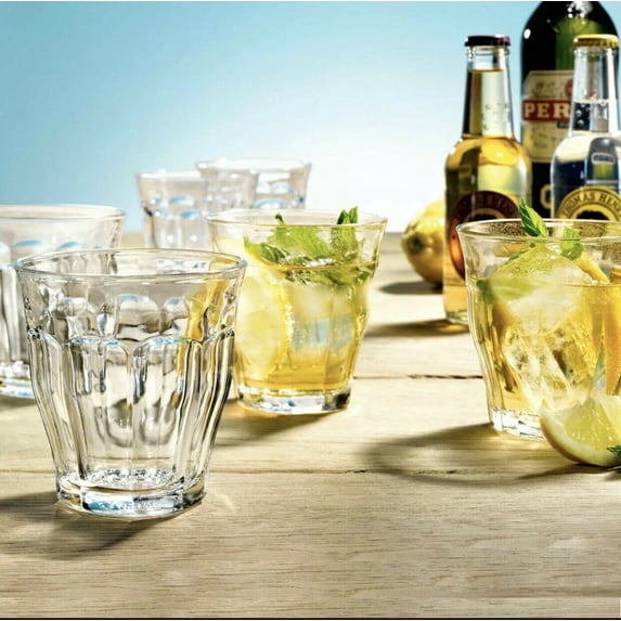 Duralex Picardie Microwave & Dishwasher Safe Durable Tempered Glass Stackable Drinkware – 16 Piece