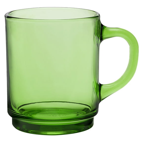 Duralex Versailles 8.75 oz Mugs for Hot or Cold Beverages, Set of 6, Green