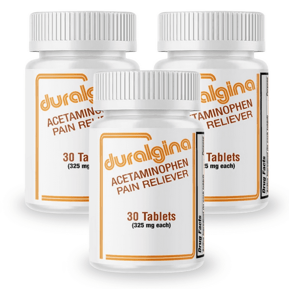 Duralgina Acetaminophen  30 Tablets (3-Pack)