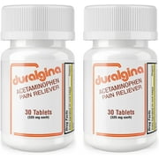Duralgina Acetaminophen Tablets, Pain and Fever Relief, 325 mg, 30 Count, 2 Pack