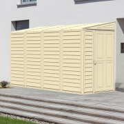 Duramax 4ft x 10ft Sidemate راتنج الفينيل التخزين في الهواء الطلق مع طقم الأساس