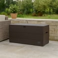 thumbnail image 1 of Duramax 71 Gallon Outdoor Plastic Resin Deck & Garden Organizer Storage Box, Brown, 1 of 13