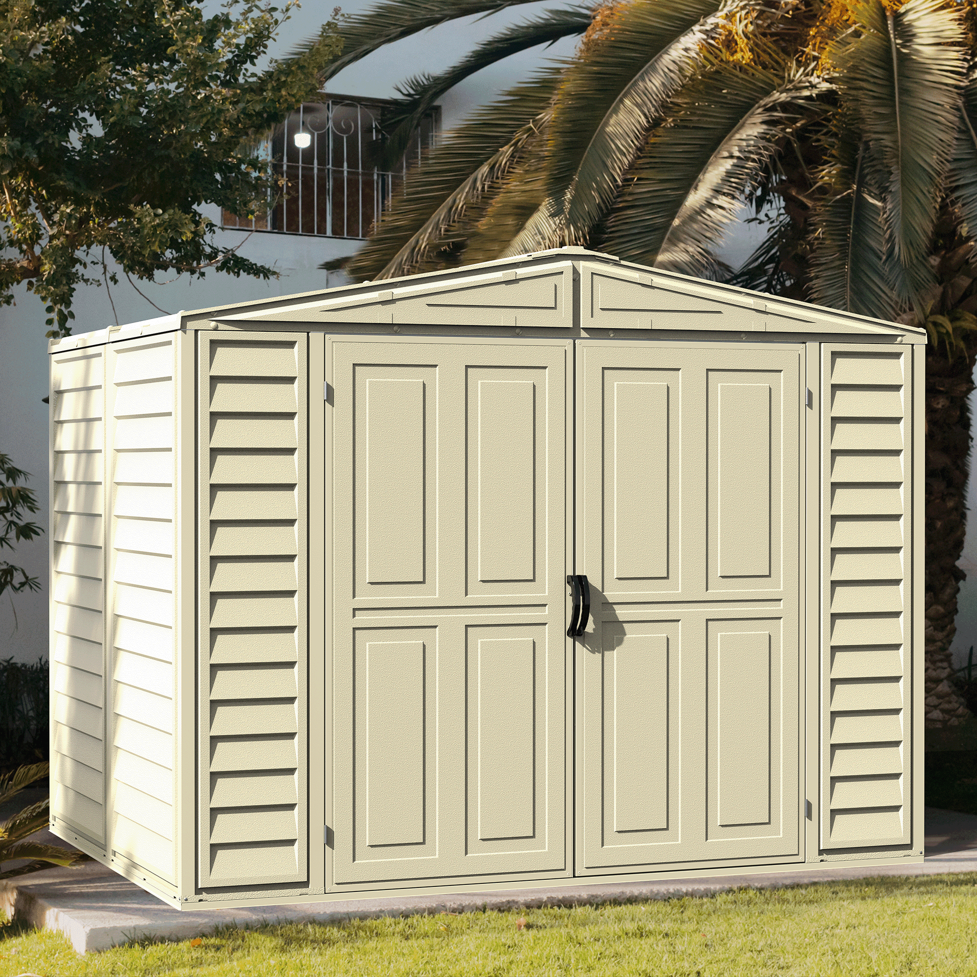 Duramax Duramate 8ft x 5.5ft Vinyl Shed with Foundation, All-Weather