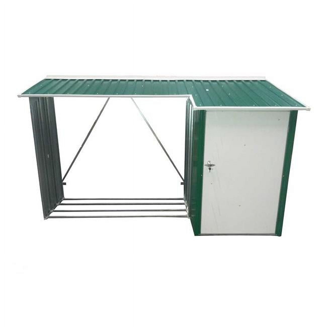 Green and Off-White Metal Lean-to Storage Shed Kit