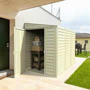 Duramax 4 x 8 SideMate Plastic Storage Shed + Foundation for Garden, Patio and Backyard