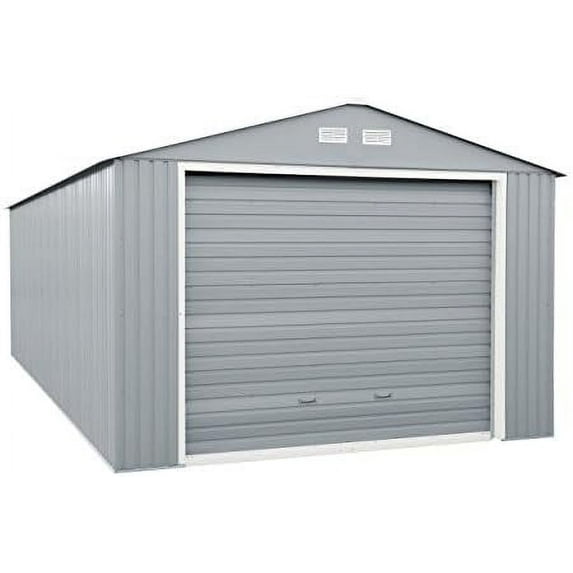 Duramax Strength Durable Galvanised Steel Metal Garage 39.4" x 68.9", Light Gray