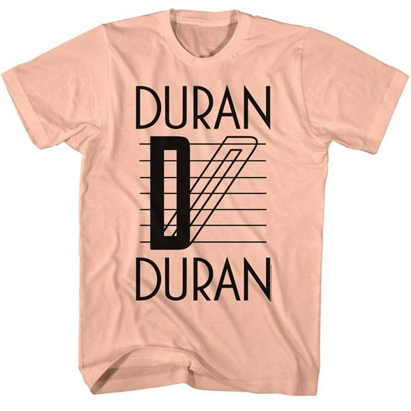 Duran Duran - Lines Logo - American Classics - Solid Orange Adult Short Sleeve T-Shirt