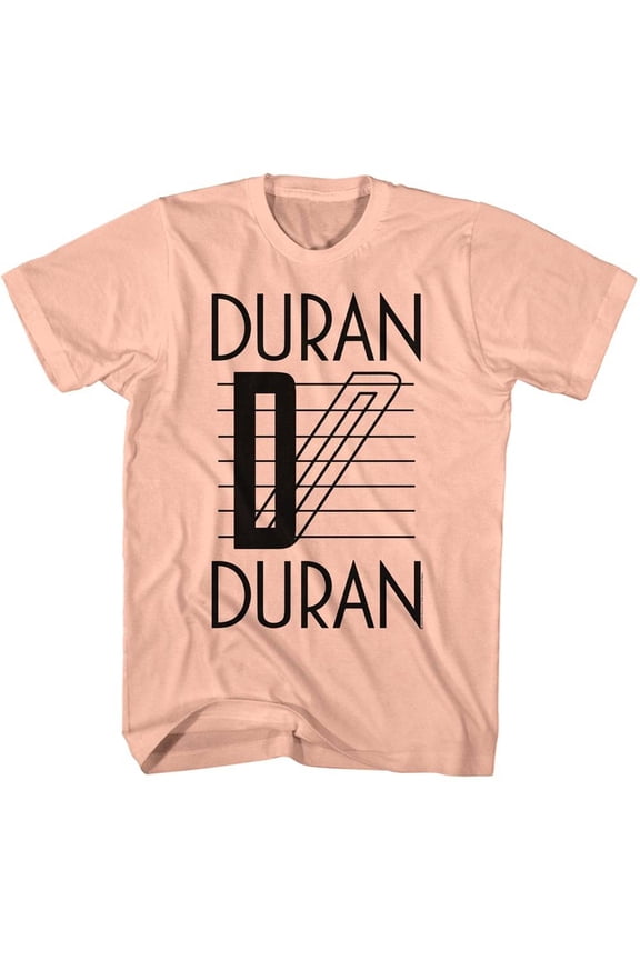 Duran Duran - Lines Logo - American Classics - Solid Orange Adult Short Sleeve T-Shirt