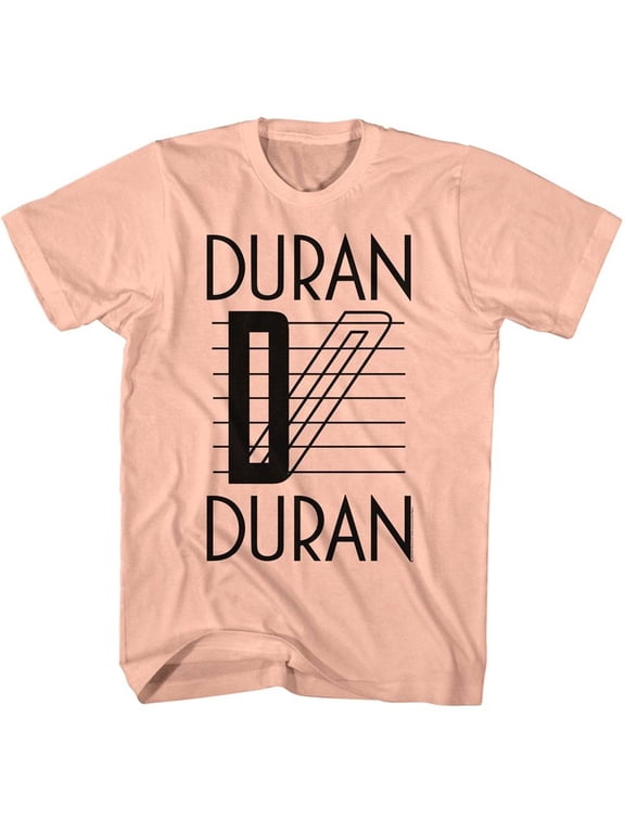 Duran Duran - Lines Logo - American Classics - Solid Orange Adult Short Sleeve T-Shirt