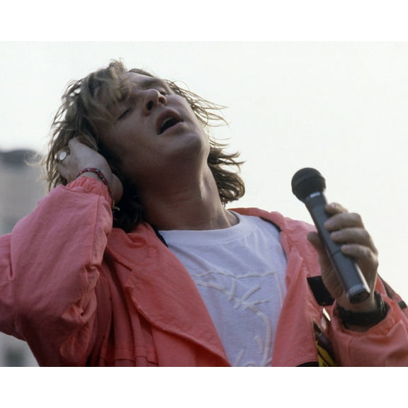 Duran Duran Simon Le Bon in concert 1980's pose in pink jacket 24x36 Movie Poster HD Aluminum Wall Art