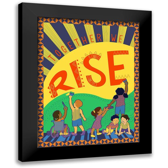 Duran, Kris 12x14 Black Modern Framed Museum Art Print Titled - Together We Rise