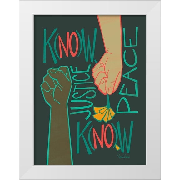 Duran, Kris 12x14 White Modern Wood Framed Museum Art Print Titled - K(no)w Justice