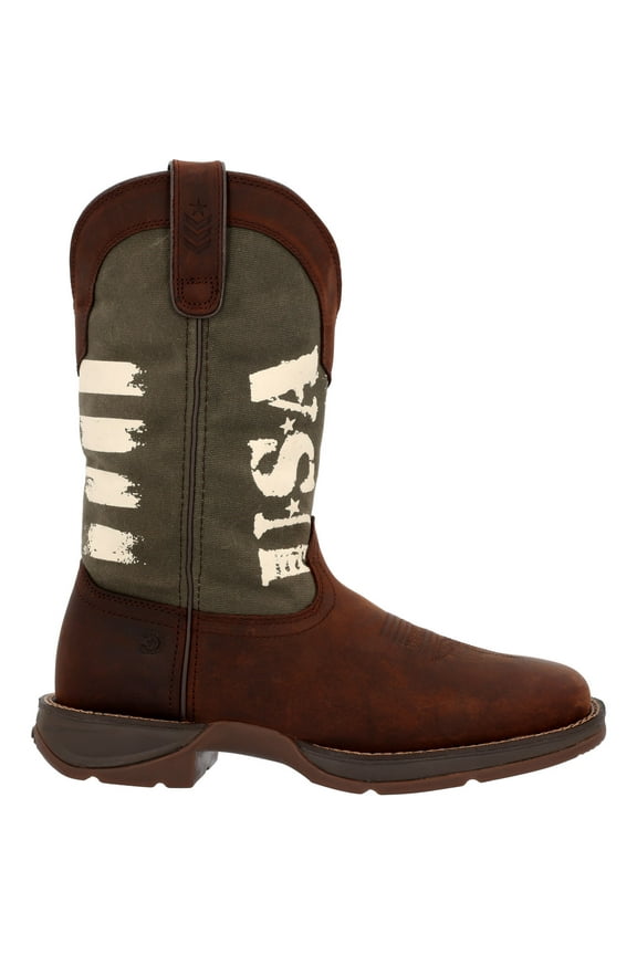 Army Green USA Print Western Boot