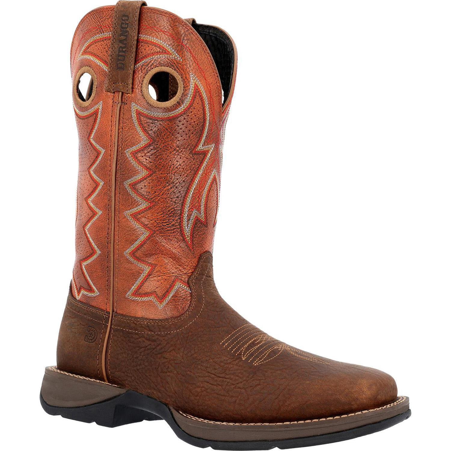Durango Westward Western Performance Cowboy Boots Mens Size 8.5W Brown Leather Durango Westward Mens Acorn Brown Cobalt Blue | Mercari main image 4