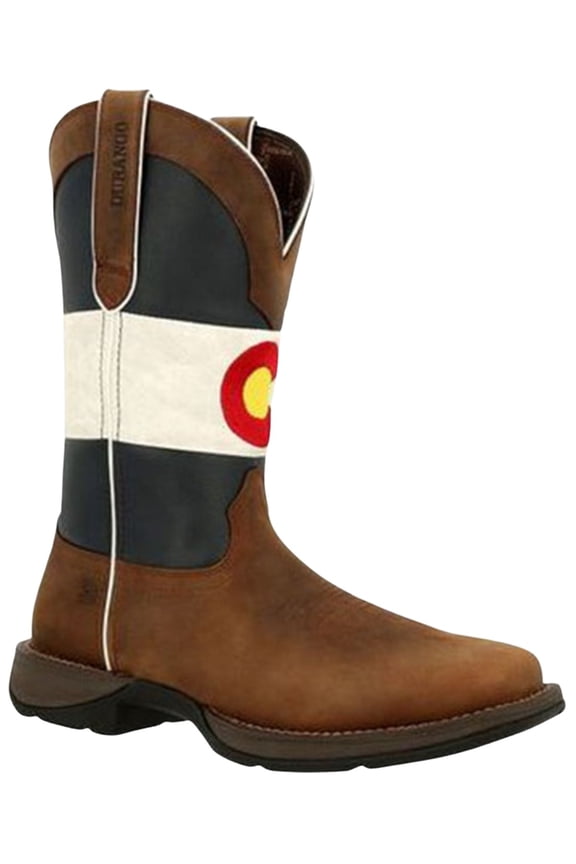Men's Men'S Colorado Flag Performance Western Boot Square Toe Brown 7.5 D(M) US
