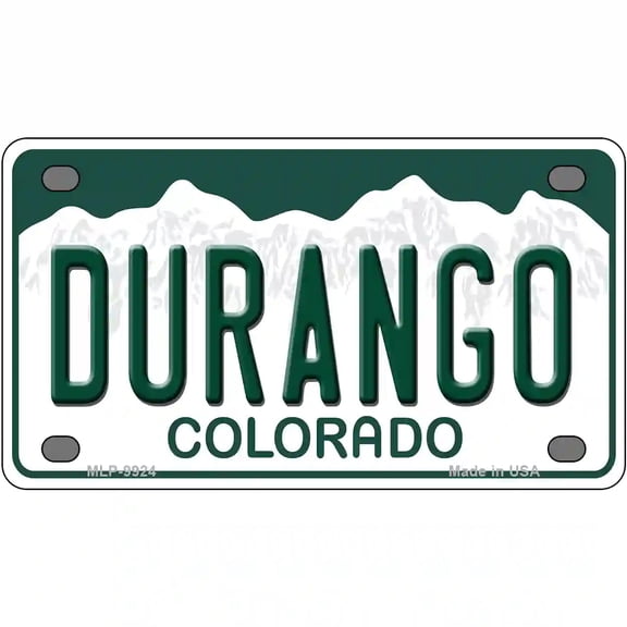 Durango Colorado Metal Novelty License Plate 4" x 2.2" Mini