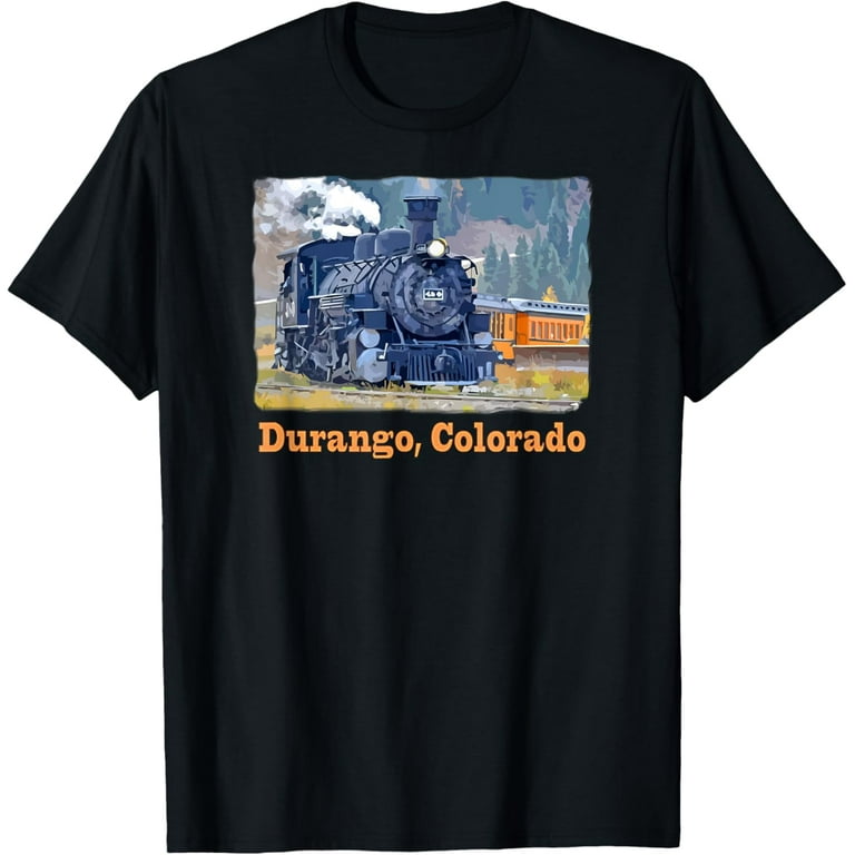 Durango, Colorado Train T-Shirt - Steam Engine, Colorful Durango, Colorado Train T-Shirt - Steam Engine, Colorful