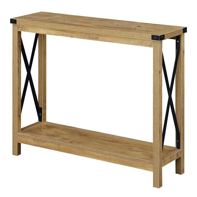 Durango Console Table in Barnwood and Black by Bahrain