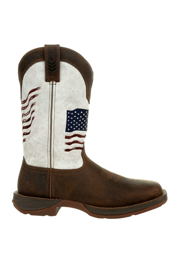 Distressed Flag Embroidery Western Boot